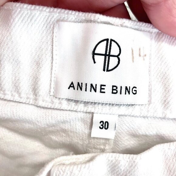Anine Bing White Denim Straight Leg Jeans Size 30 - Picture 3 of 9